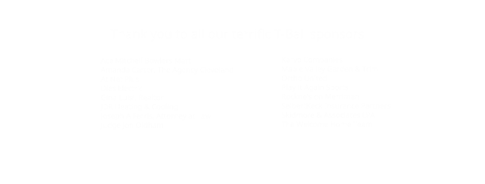 2025 T-Ball Sponsors